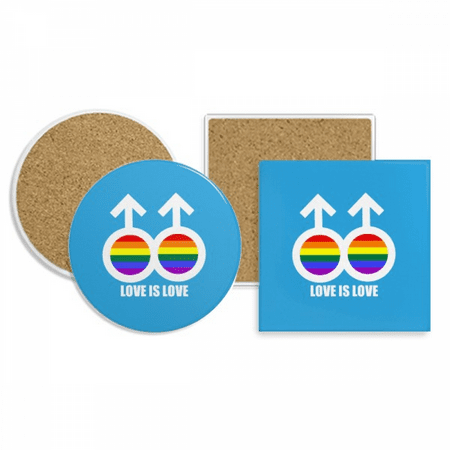 

Love Is Love Coaster Cup Mug Holder Absorbent Stone Cork Base Set