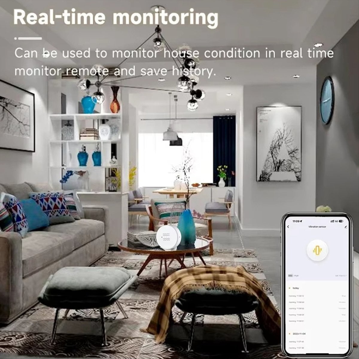 4PCS Tuya ZigBee Smart Vibration Sensor Real Time Monitoring Door Window Detection Alarm Smart Home Security System,4 x Tuya ZigBee Smart Vibration Sensor,White