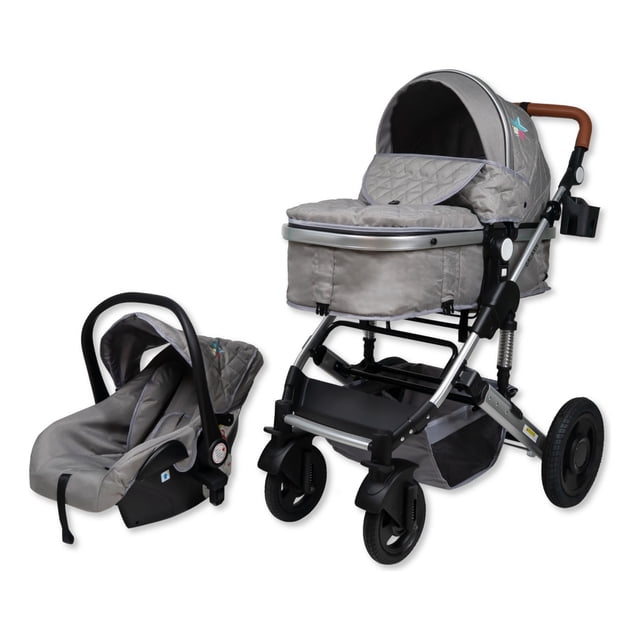 Carriola Con Portabebé Y Bambineto Starkids Galaxis Plata
