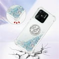 thumbnail image 2 of Glitter Clear Sparkly Bling Xiaomi Redmi 10C Case for Women, Flowing Liquid Quicksand Cover with Diamond Ring Holder Case for Xiaomi Redmi 10C  Silver, 2 of 14