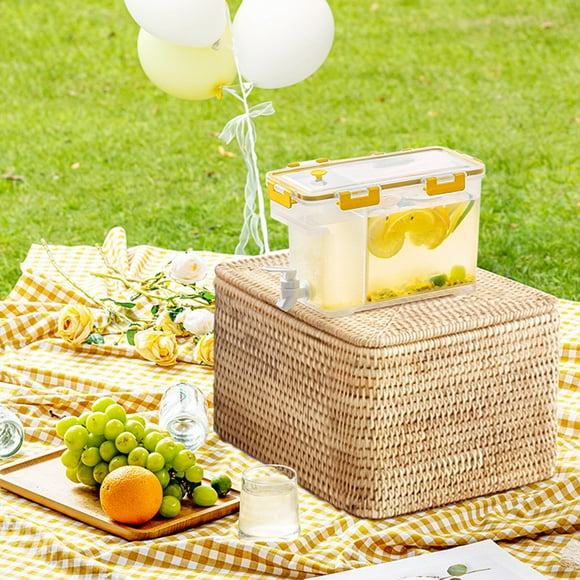 Xihbxyly Hervidor de Agua Fría con Grifo, Gran Capacidad de 3,5 L, Práctico Almacenamiento En El Refrigerador, Dispensador de Jugo de Frutas, Tetera para Limonada con Grifo, Soporte Versátil para Beb