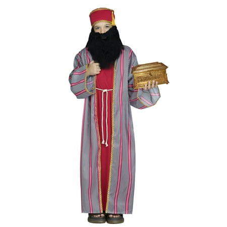 3 Wise Men Wiseman RED Christmas Nativity Child Costume Small 4-6 Red
