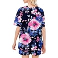 thumbnail image 5 of Dxzfnsa Womens Pajama Sets 2 Piece Soft Short Sleeve Top and Shorts Sleepwear Round Neck Pjs Lounge Set with Pockets S-2XL, 5 of 7