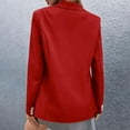 thumbnail image 3 of Ogiraw Womens Tops Coats for Women Women's Blazers & Suit Jackets Autumn and Winter Women's Casual Long Sleeved Solid Color One Button Suit Jacket Red1, 3 of 4