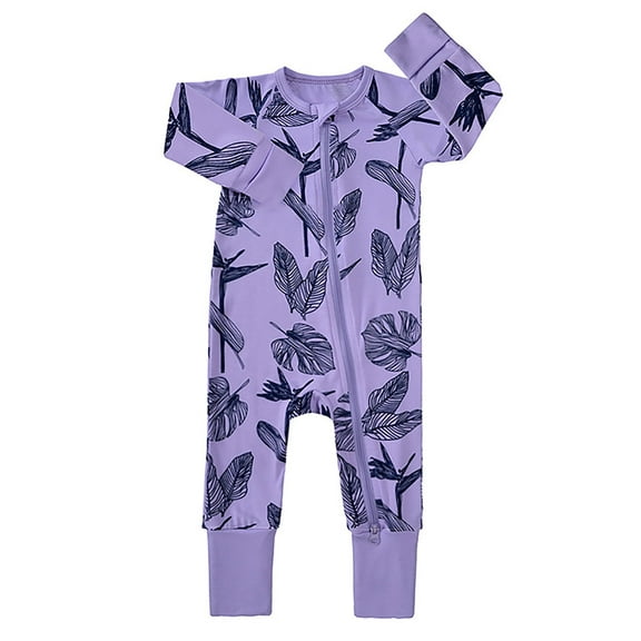 WIBACKER Viscose from Bamboo Footless Pajamas for Infant Baby Girls Zipper Pjs Sleep 'N Play Footed Romper 0-24M