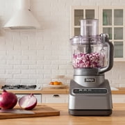 Ninja Food Processor 9-Cup, 3 Auto-iQ Presets, Chop Slice Shred, Dishwasher Safe, BN600 Silver
