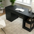 thumbnail image 5 of Martha Stewart Home Office Modular Single-Drawer Desk with 2 Tier Shelf and 3 Drawer File Cabinet in Black with Oil Rubbed Bronze Hardware, 5 of 11