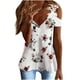 thumbnail image 1 of Mujeres Casual Adelgazante Draw Back Impreso Manga corta Cuello en V Encaje Hombro frío Tops OAVQHLG3B Store lin121212, 1 of 5