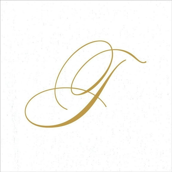 Paper Linen Airlaid Initial T White Pearl Cocktail Napkins 30pk