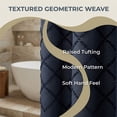 thumbnail image 6 of Unique Bargains 3D Geometric Texture Bath Curtain Sets with Hooks Dark Blue 72"W x 72"L, 6 of 8