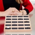 thumbnail image 2 of 1pc 6 Slot Rectangle Wood Ring Tray Display 2 Pack Jewelry Ring Display Cases with Black Sponge Inside, 2 of 7
