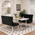 thumbnail image 2 of HUMEHA Velvet Dining Loveseat Bench Black Silver Legs 2-Seat, 2 of 10