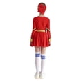 thumbnail image 3 of TiaoBug Girls Kids Diamond Long Sleeve Dance Dresses Cheer Leader Cheerleading Team Uniform Dress Up Red 8, 3 of 7