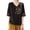 M805 Black, variant on Tfken Women Tshirts For Summer V Neck Half Sleeve Embroidery Tops Trendy Daily Wear Female Comfortable Shirts Black