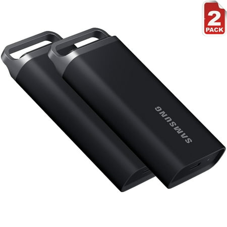Samsung Portable SSD T5 EVO USB 3.2 2TB (Black): Fast, Durable & Extensive Compatibility (2-Pack)