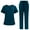 Dark Green, variant on Women's Nurse Uniform Scrub Suit Set Quick-Drying Polyester V-Neck Pocket Short Sleeve Top & Long Pants Vintage Workwear for Healthcare Professionals Blue Xxl