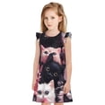 thumbnail image 1 of Balery Cute Kittens Group Portrait Camisón de princesa para niñas, pijama de algodón con mangas abullonadas, suave y bonito.-XX-Large, 1 of 6