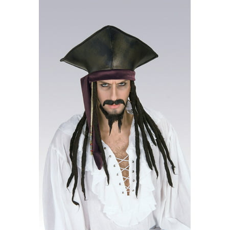 Captain Jack Sparrow Hat With Dreadlocks Pirates of the Caribbean Costume