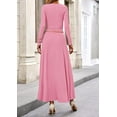 thumbnail image 3 of PRETTYGARDEN Women's Spring 2 Piece Outfits Dressy Casual Ribbed Knit Long Sleeve Crop Tops Maxi Flowy Skirts Matching Sets, 3 of 10