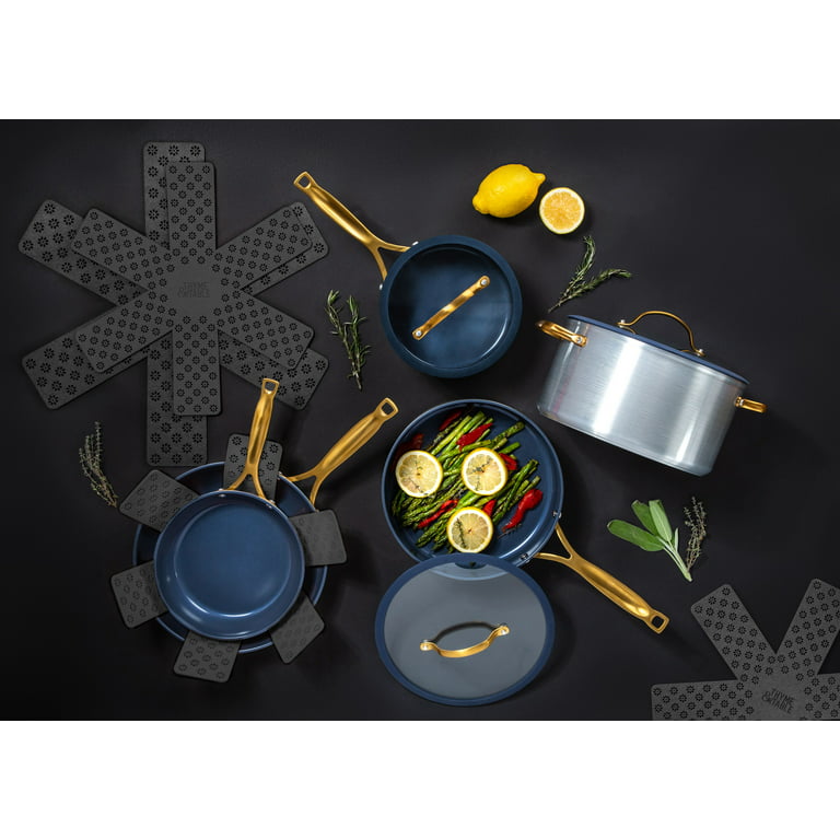 Thyme & Table Nonstick Eden Cookware, 12-Piece Set, Cool Grey