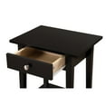 thumbnail image 3 of Black Nightstand -28" Tall End Table with Drawer & Shelf - Wood Veneer Frame, Nickel Hardware, 3 of 5