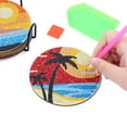 thumbnail image 5 of 6pcs Diamond Painting Coasters Kits,5D DIY Diamond Art Coaster Kits with Holder, Small Diamond Painting Kits for Adults & Kids Art Craft Supplies(Coconut tree diamond painting coaster), 5 of 5