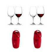 Riedel Ouverture Red Wine Glass (4-Pack) with Wine Bottle Holder (2-Pack)