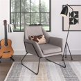 thumbnail image 5 of Pemberly Row Fabric Accent Chair with Black Powder Coated Sled Base in Beige, 5 of 6