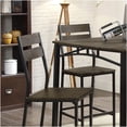 thumbnail image 3 of Industrial 5-Piece Counter Height Dining Set, Antique Brown Square Table with 4 Metal High Chairs for Kitchen, Breakfast Nook, 3 of 8