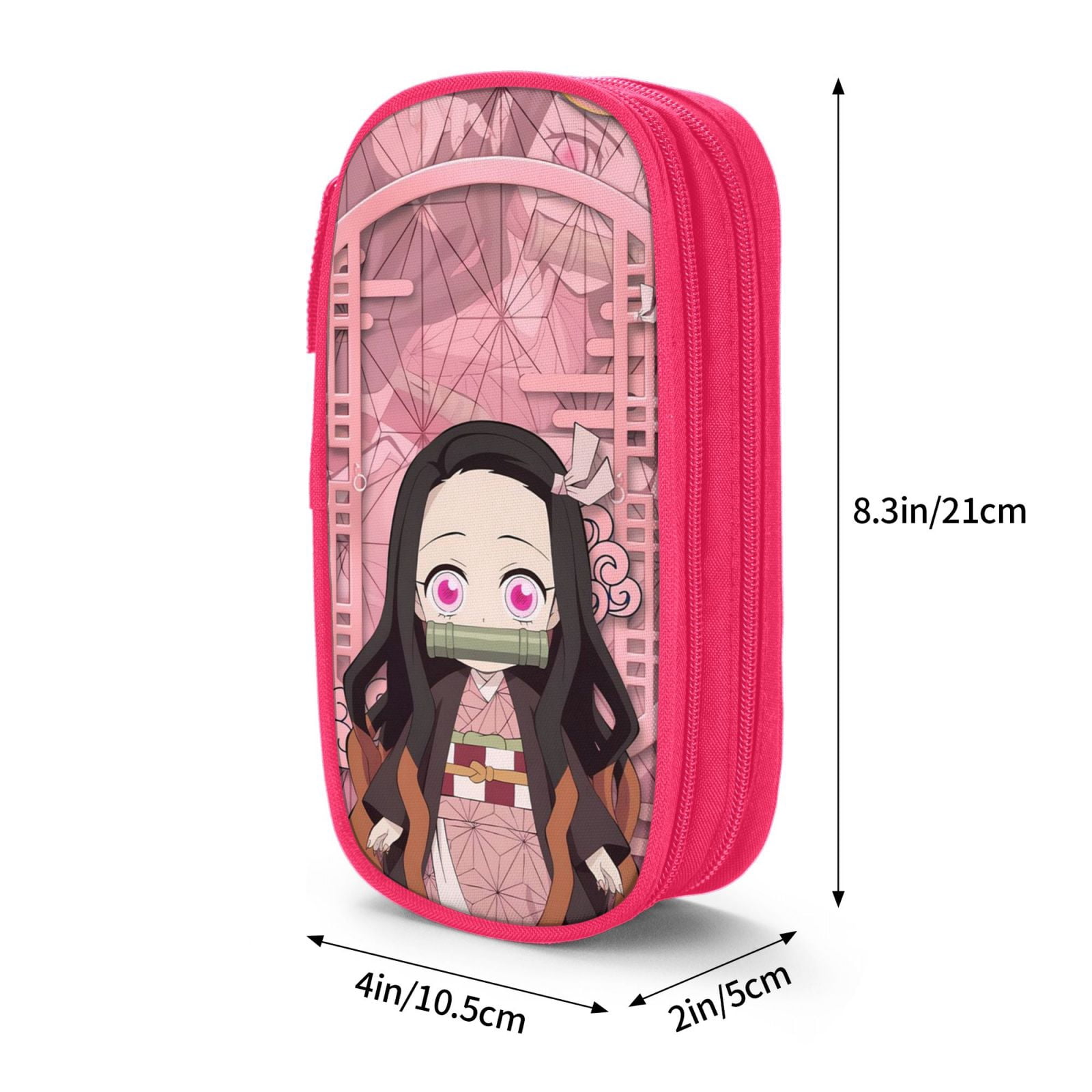 Kamado Nezuko Pencil Case Large Capacity Pencil Pouch Pen Bag Office Stationery Organizer Travel Makeup Bag Pink
