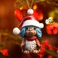 thumbnail image 4 of Adornos navideños, adornos navideños, regalos navideños, decoración plana para el hogar con forma de perro, decoración para el árbol de Navidad, decoración con colgante, 4 of 4