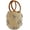 B-beige, variant on Kukuzhu Summer Straw Bag for Women Pearl Flower Bucket Tote Bag Diamond Handbag Hand Woven Rattan Shell Purse Drawstring