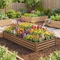 thumbnail image 2 of Outsunny 8x4x1ft Galvanized Raised Garden Bed, Open Bottom Distressed Brown, 2 of 10