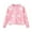 Pink, variant on Bobifish Big Girls Pink Crew Neck Cardigan Sweater Fluffy White Heart Pattern Button Down Sweater Long Sleeve Knitted Cute Kids Casual Outerwear