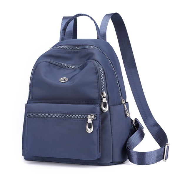 Bolsa de hombro escolar de nailon resistente al agua, mochila informal para mujer (azul oscuro) Likrtyny Para Estrenar