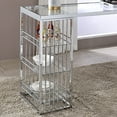 thumbnail image 3 of Furniture of America Towla Indoor Contemporary Glass Bar Table, Silver/Clear, 3 of 5