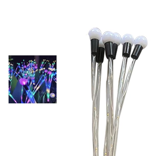 Luz Solar LED para exteriores, lámpara de luciérnaga, decoración de jardín, impermeable, para el hogar, césped, fuegos artificiales, luz de suelo, Año Nuevo, Navidad, 6/8/10 LED