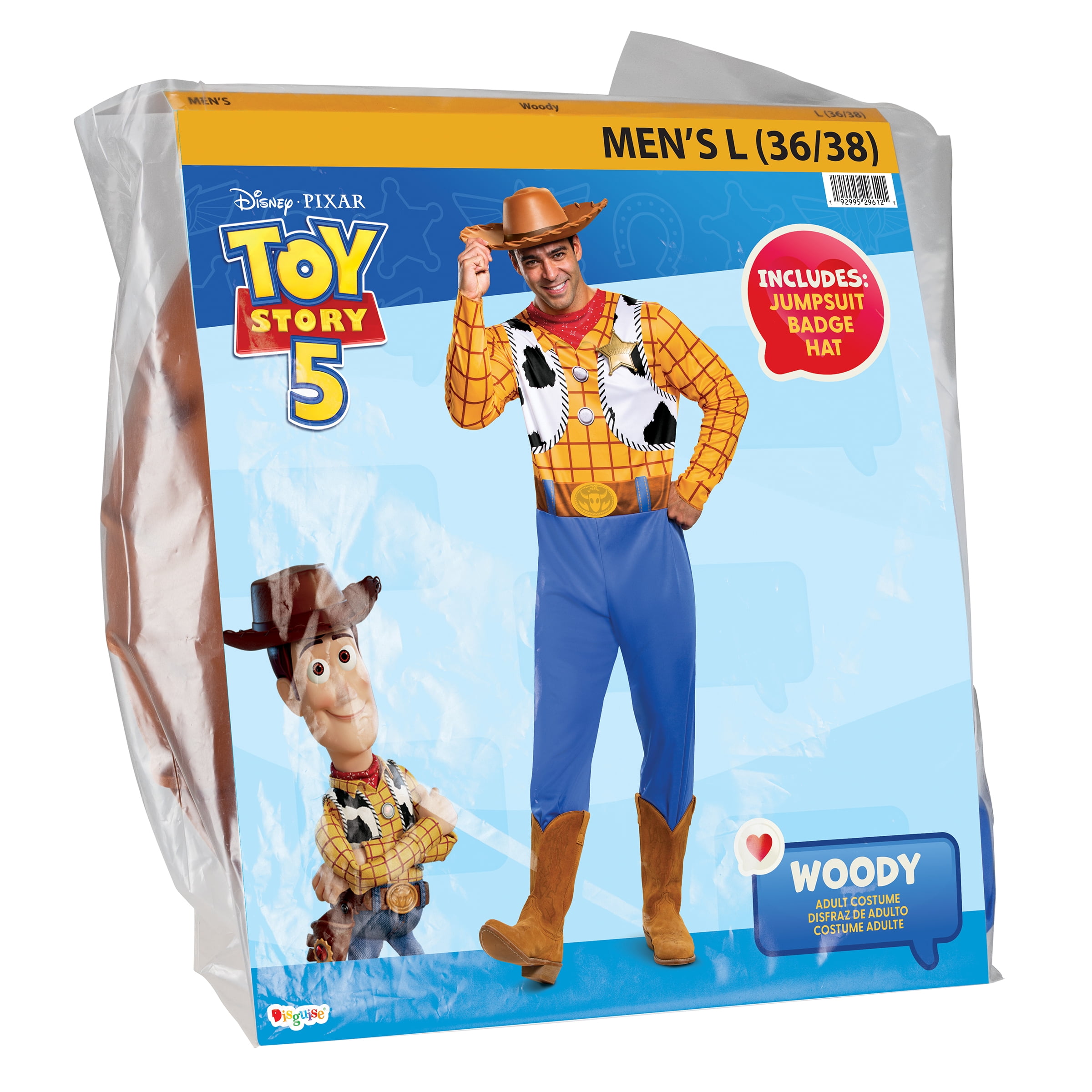 Disney Toy Story Woody Halloween Family Matching Costume for Adults, Mens Size L (36/38), by Disguise