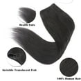 thumbnail image 3 of SEGO Wire in Human Hair Extensions Hidden Hair Extensions with Invisible Band Translucent Fish Line Hairpiece without Clip, 3 of 8
