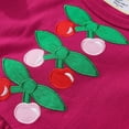 thumbnail image 5 of School Uniform for Girls Ruffle Ruched Short Sleeve Crew Neck Cartoon Print Breathable Dress Back-To-School Dresses for Girls 2 Years, 5 of 7