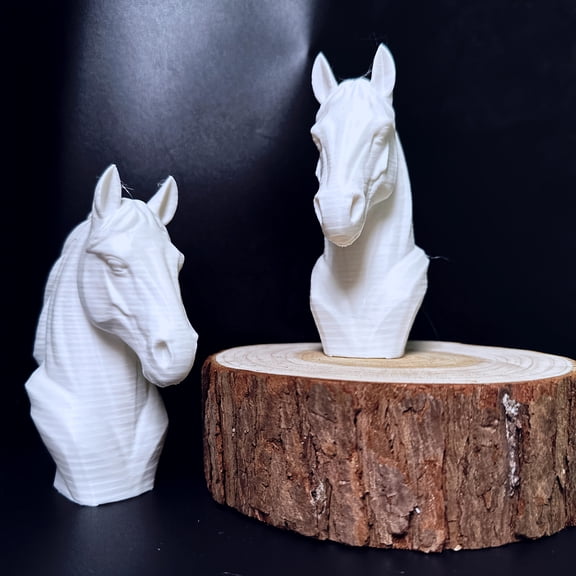 One 3D Printed Stylized Horse Head Suitable for Thanksgiving, Halloween, and Christmas Home Decor, Durable PLA Material Tabletop Display, Living Room & Study Holiday Decoration, Fantasy Design. 2PC
