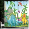 thumbnail image 3 of Ambesonne Nature Shower Curtain, Dinosaurs in the Jungle, 69"Wx84"L, Multicolor, 3 of 4