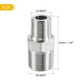 thumbnail image 2 of Uxcell 3/8x1/4 BSPT Male Thread Stainless Steel Hex Reducer Pipe Fitting 3 Count, 2 of 6