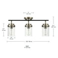 thumbnail image 6 of Globe Electric Vintage Style 3-Light Brass Matte Black Track Light Glass Shades, 6 of 9