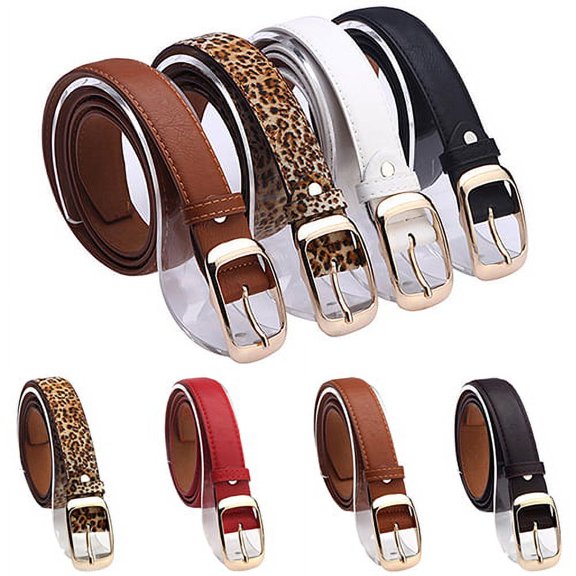 Kripyery Women's Fashion Waist Belt Brand All-match Faux Leather Belts Casual Waistband Strap