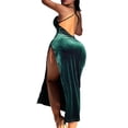 thumbnail image 6 of Coduop Women's Floral Lace Splicing Sleeveless Cocktail DressSide Split Bodycon Maxi Long Dress, 6 of 7