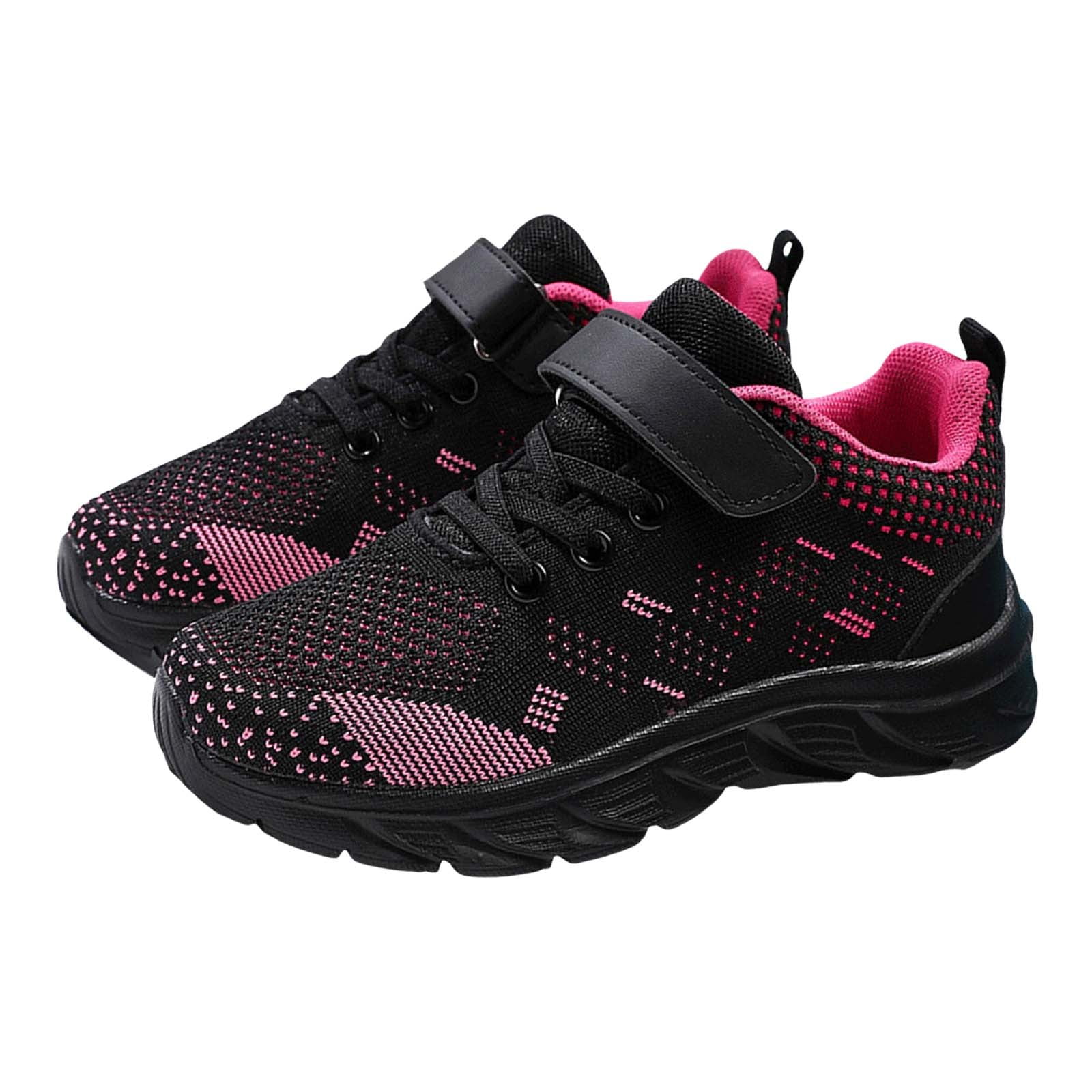 Toddler Shoes,Casual Sports Flying Woven Shoes Breathable Non Mesh Fashion Lightweight Sneakers,Toddler Boy Shoe,34,Hot Pink