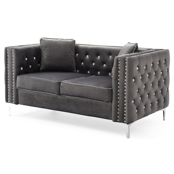 Glory Furniture Paige Loveseat in Gray Color