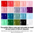 thumbnail image 3 of Gellen 24Pcs Gel Nail Polish Set, 20Colors Classic Vibrant Gel Polish with Base Coat & Glossy Matte Cateye Top Coat, HEMA TMPTA TPO 3-Free Red Pink Green White UV Cured Soak off Nail Kit for Women, 3 of 9