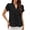 Black, variant on V Neck Heart Shaped Petal Sleeve Blouse Elegant Women's Top Summer T Shirts for Women